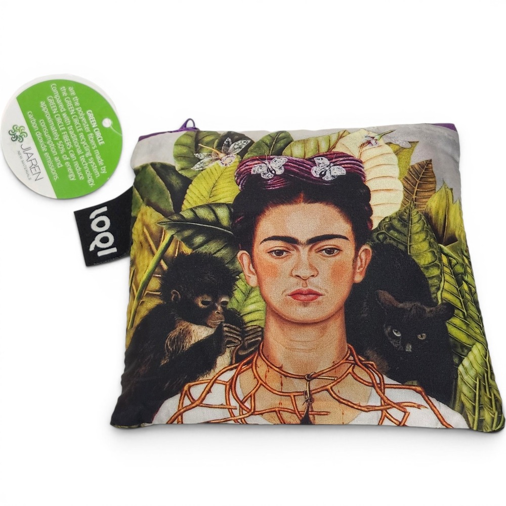 NWT Frida Kahlo Zipper Pouch LOQI Museum Collection Artist Boho Cosmetic Case